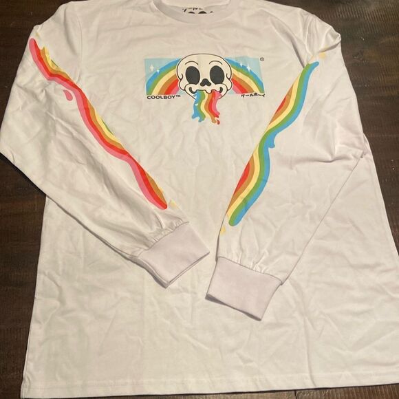 Men’s Rainbow Cool boy Shirt Size Large - Picture 1 of 6